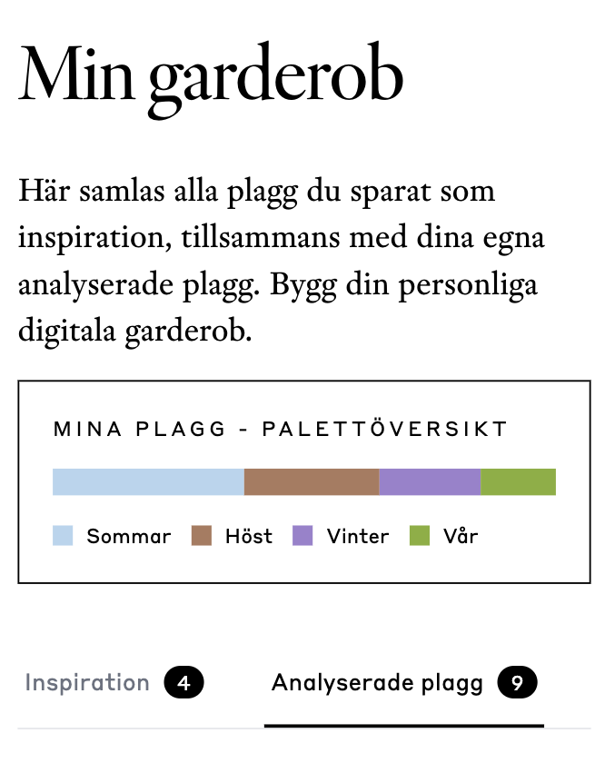 Palettöversikt och dina plagg